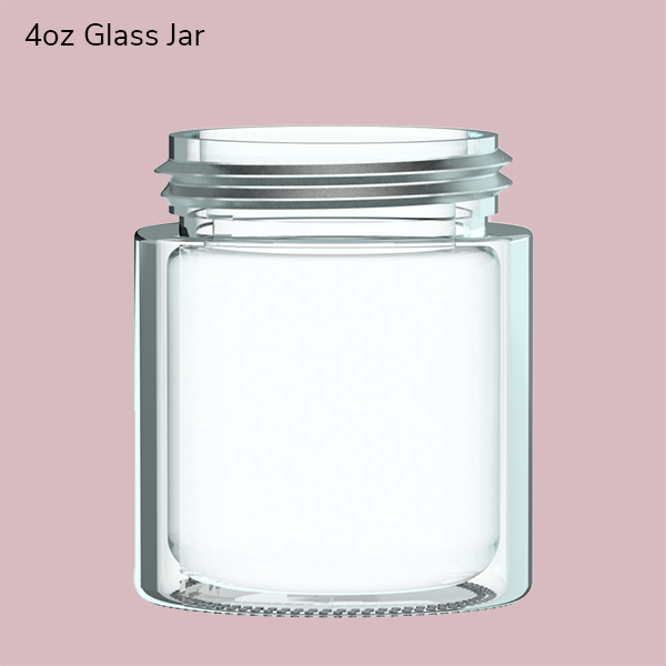 Flat Bottom 4oz Glass Jar and Black Dome Lid